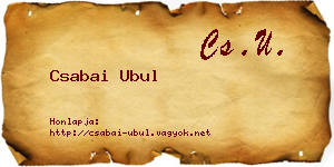 Csabai Ubul névjegykártya